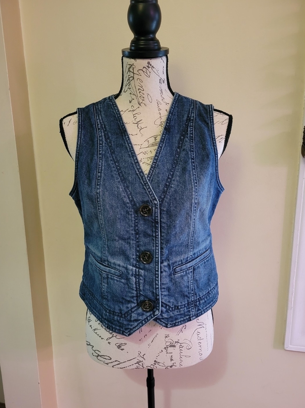 Liz Claiborne Y2K Style Denim Button-Front Vest Size S
